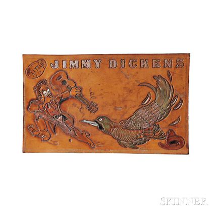 Little Jimmy Dickens Hand-tooled Leather Briefcase Panel