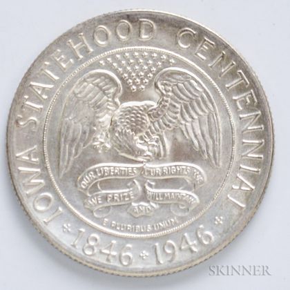 1946 Iowa Commemorative Half Dollar. Estimate $40-60
