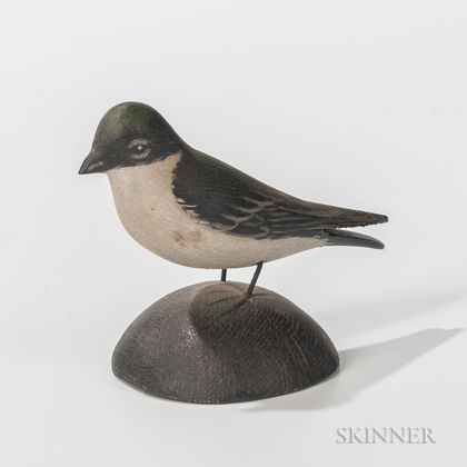 Elmer Crowell Carved and Painted Miniature Tree Swallow