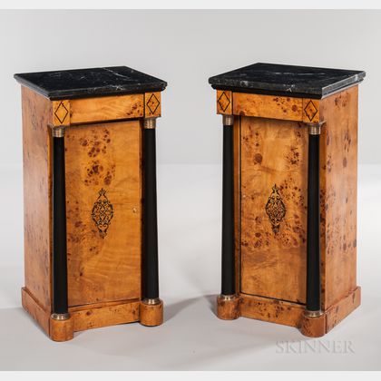 Pair of Empire-style Marble-top Stands