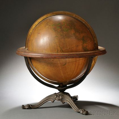 Gilman Joslin 15-inch Globe on Cast Iron Tripod Stand