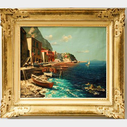 Gustave Lino (French, 1893-1961) Coastal Scene, Capri