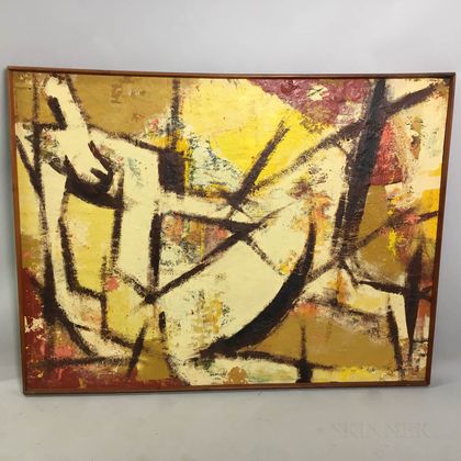 Framed Patricia Crosby Hinds Reclining Nude Oil on Board
