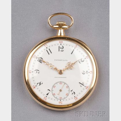 18kt Gold Open Face Pocket Watch, Tiffany & Co., Patek Philippe
