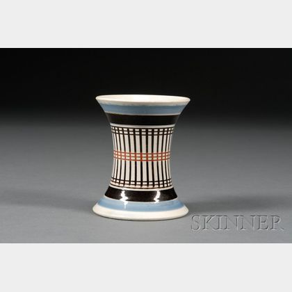 Mochaware Engine-turned Spill Vase