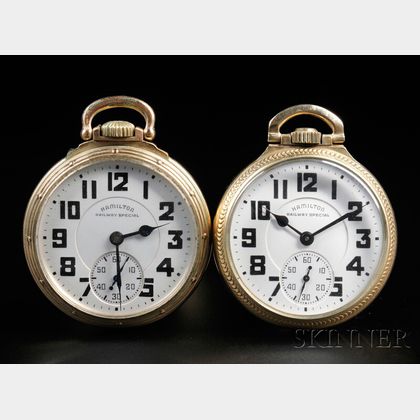 Two Hamilton Railway Special Open Face Watches