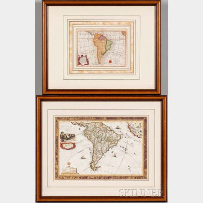 South America, Two Hand-colored Maps.