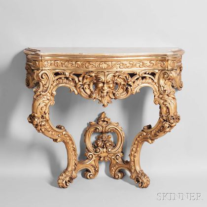 Regence Marble-top Giltwood Console Table