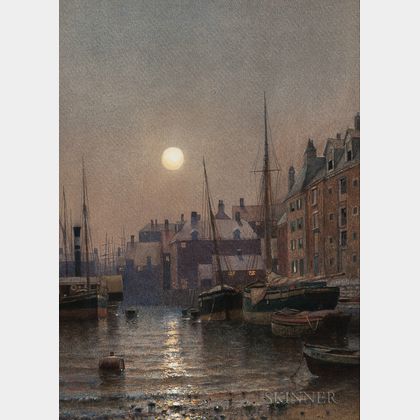 Henry Pember Smith (American, 1854-1907) Harbor Scene