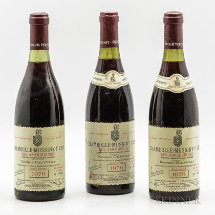 Grivelet Chambolle Musigny Les Amoureuses Reserve Numerotee 1976, 3 bottles 