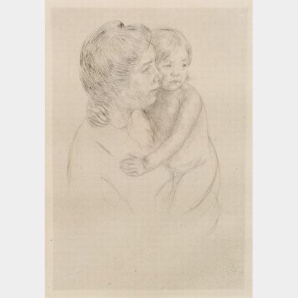 Mary Cassatt (American, 1844-1926) Denise Holding Her Child