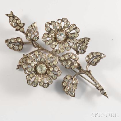 French Paste Floral Brooch
