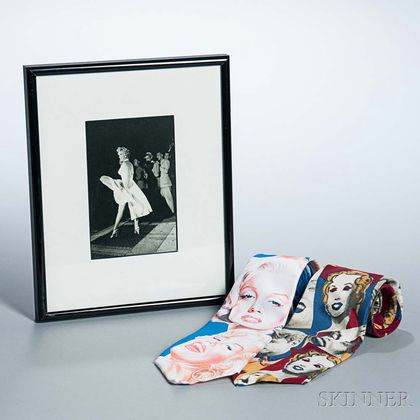 Two Marilyn Monroe Neckties and a Framed Photograph