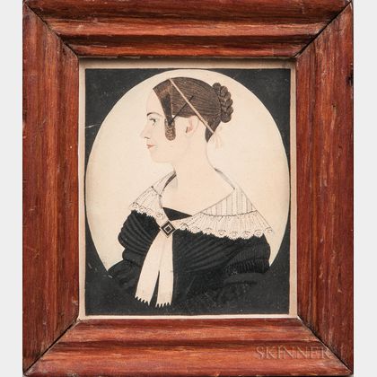 Justus Dalee (New York/Wisconsin, 1793-1878) Portrait of Sarah Baldwin