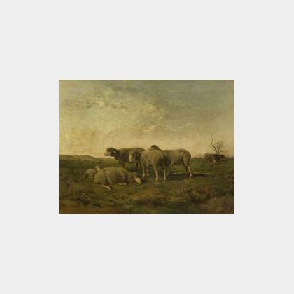Felix Saturnin Brissot de Warville (French, 1818-1892) Lambs