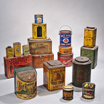 Eighteen Lithographic Tin Containers