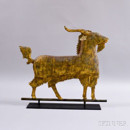 Gilt and Molded Copper Goat Weathervane
