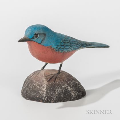 Jess Blackstone Carved and Painted Miniature Bluebird