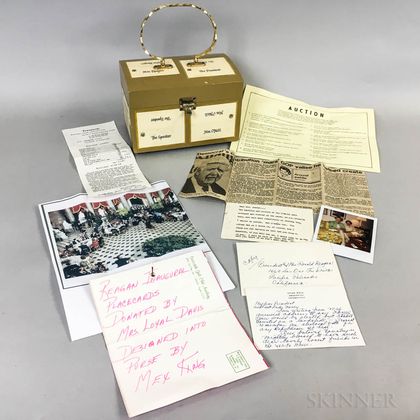 Box Purse with Signed Ronald Reagan Inaugural Luncheon Place Cards