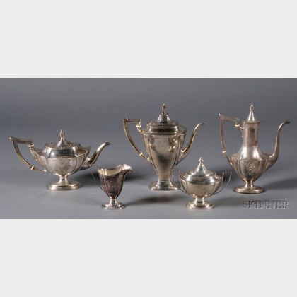 Assembled American Sterling Five Piece Tea and Coffee Set