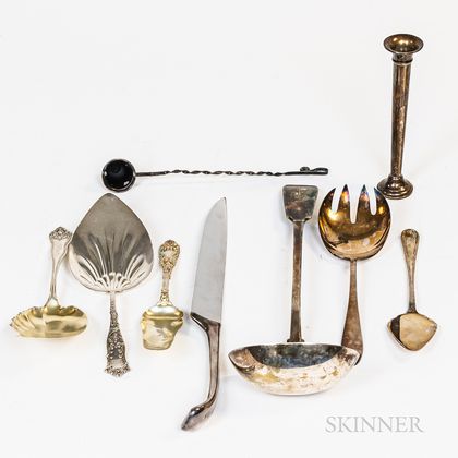 Group of Sterling Silver and Silver-plated Serving Pieces and Tableware