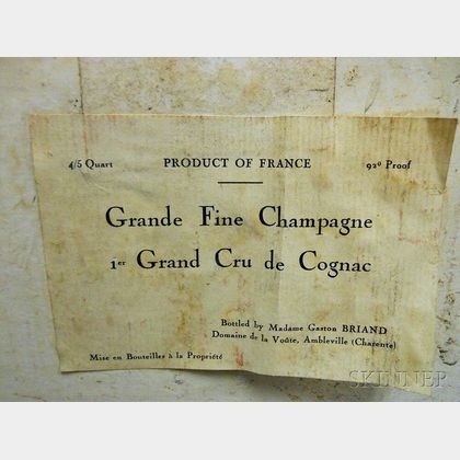 Domaine de la Voute Grand Fine Champagne Cognac 1er Grand Cru de Cognac, 12 4/5 quart bottles 