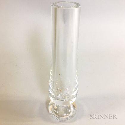 Baccarat Colorless Glass Cylindrical Bud Vase