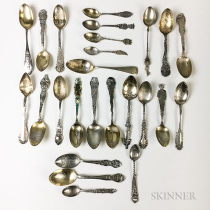 Twenty-five Sterling Silver Souvenir Spoons