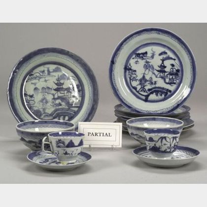 Forty-one Assorted Canton Porcelain Tableware Items