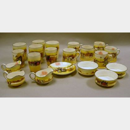 Twenty Royal Doulton Coaching Days Series Ware Porcelain Tableware Items