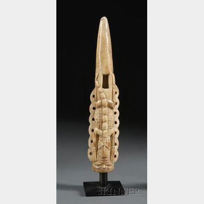 African Carved Ivory Trumpet