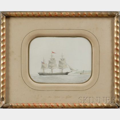Eugene Grandin (French, 1833-1919) Ship Vigilant Cap'n Bosworth. Entering LeHavre, France.