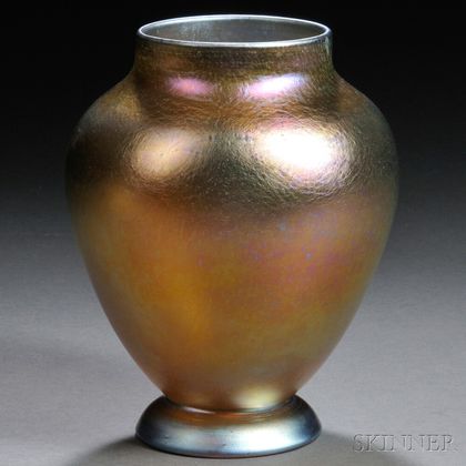 Tiffany Gold Favrile Vase 