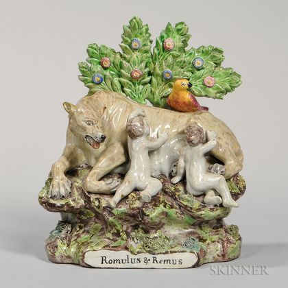 Pearl-glazed Earthenware Bocage Romulus and Remus Group