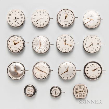 Fifteen Hamilton Automatic Wristwatch Movements and Dials