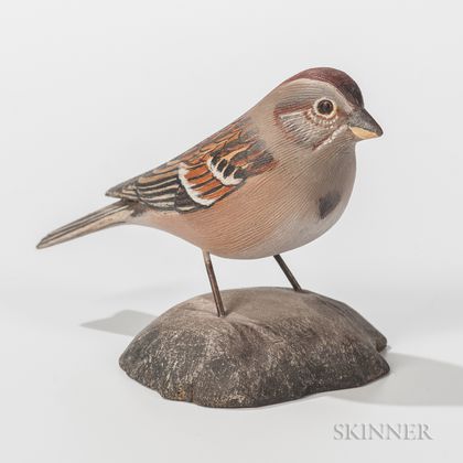 Jess Blackstone Carved and Painted Miniature Tree Sparrow