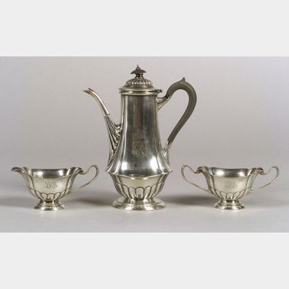 Richard Dimes Company Sterling "Queen Anne" Three Piece Coffee Service