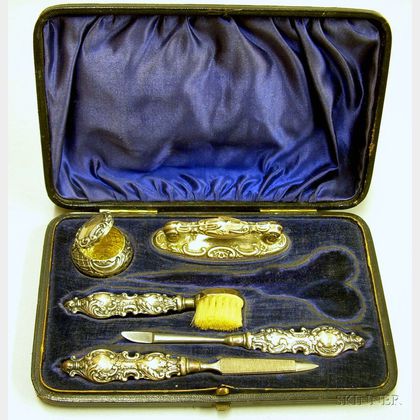 Cased Sterling Silver Lady's Travel Kit