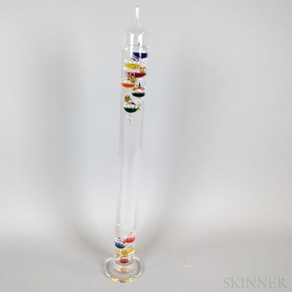 Glass Tube Thermometer with Suspended Globes