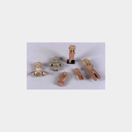 Six Pre-Columbian Female Pottery Fragments