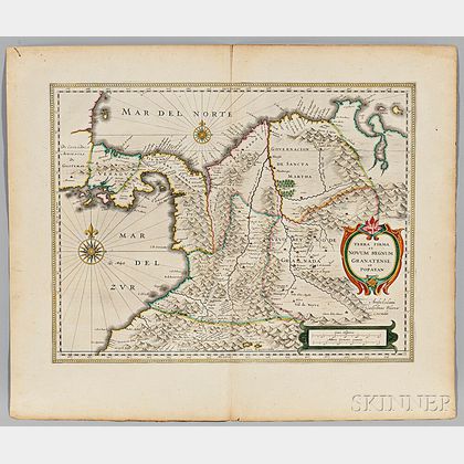 South America. Willem Janszoon Blaeu (1571-1638) Terra Firma et Novum Regnum Granatense et Popayan.