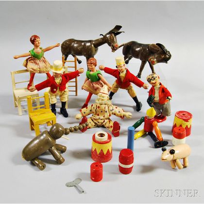 Carved and Painted Wood Circus Toys