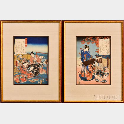 Two Toyokuni III (1786-1865) Woodblock Prints