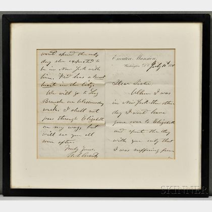 Grant, Ulysses S. (1822-1885) Autograph Letter Signed, 10 July 1870.