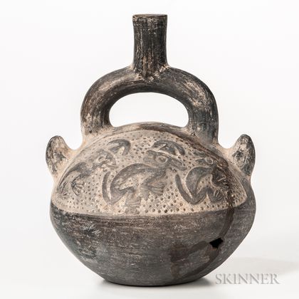 Pre-Columbian Pottery Stirrup-spout Vessel