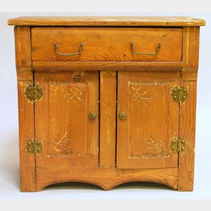 Childs Toy Carved Ash Commode. 