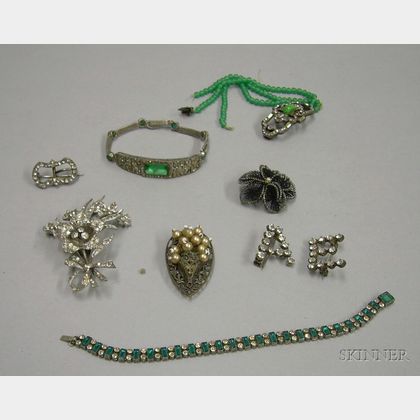 Small Group of Art Deco and Later Costume Jewelry