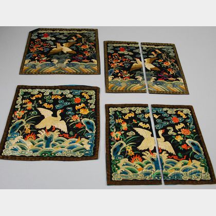 Two Chinese Silk Embroidered Panels. 