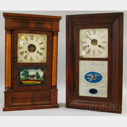 Two Mahogany Connecticut Shelf Clocks