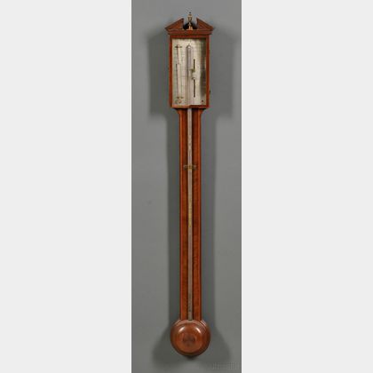 Tagliabue, Torre & Co. Satinwood-inlaid Mahogany Stick Barometer